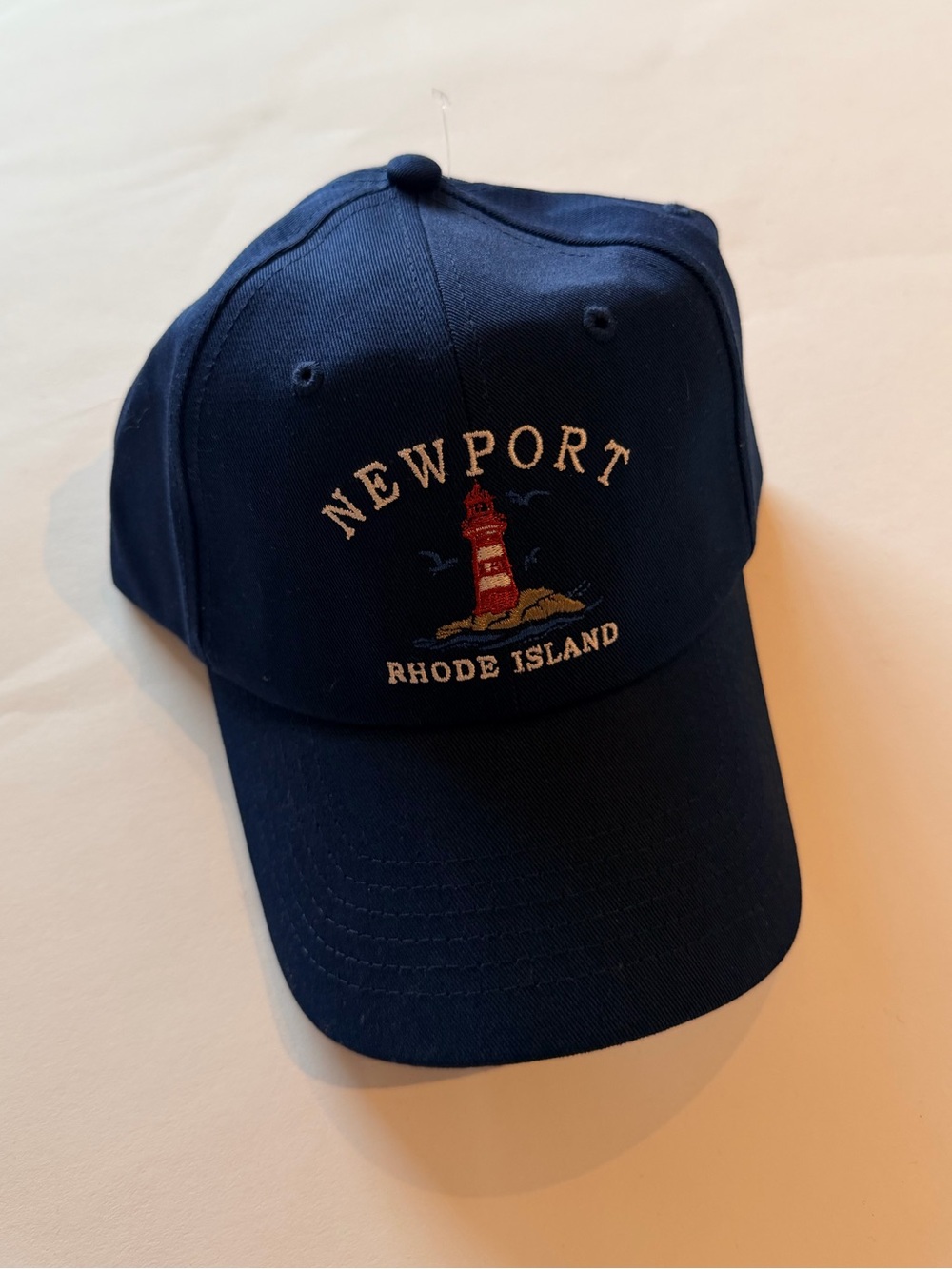 Newport Rhode Island Lighthouse Embroidered Baseball Cap — New With Tags